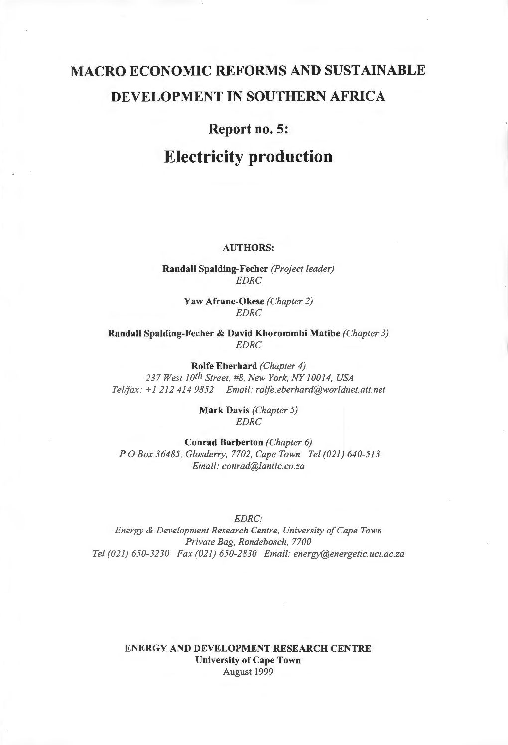 Electricity Production