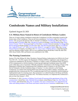 Confederate Names and Military Installations