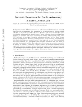 Internet Resources for Radio Astronomy of Relative Motions of 20 Μas Per Year
