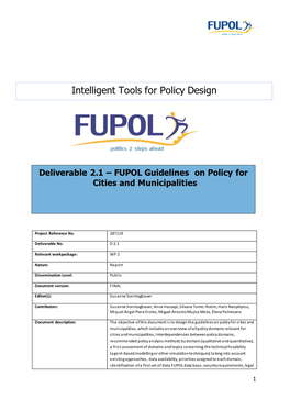 Intelligent Tools for Policy Design