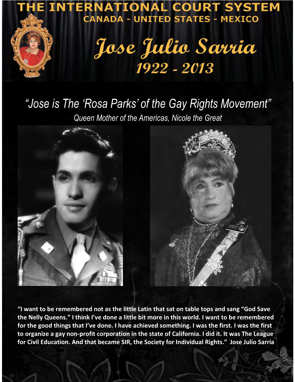 “Jose Is the 'Rosa Parks' of the Gay Rights Movement”