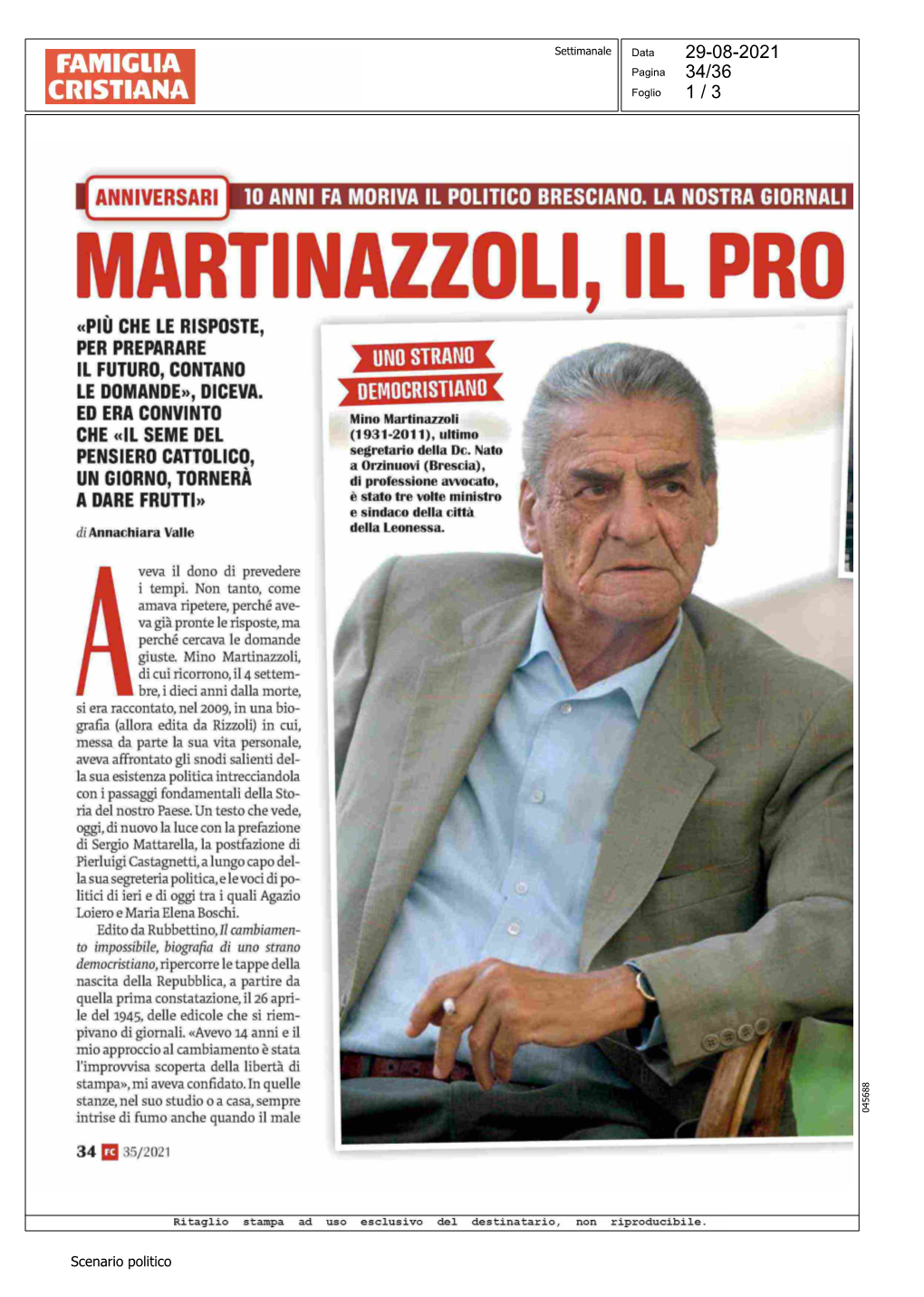 Martinazzoli, Il Profeta Della Politica