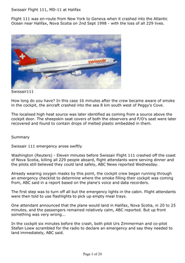 Swissair Flight 111, MD-11 at Halifax