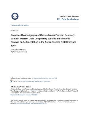 Sequence Biostratigraphy of Carboniferous-Permian Boundary