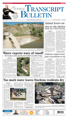 Water Experts Wary of Runoff Ordinance Targets Weed, H2O Remains in Banks; Flooding Threat Should End Within 10 Days