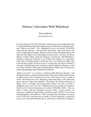 Deleuze's Encounter with Whitehead