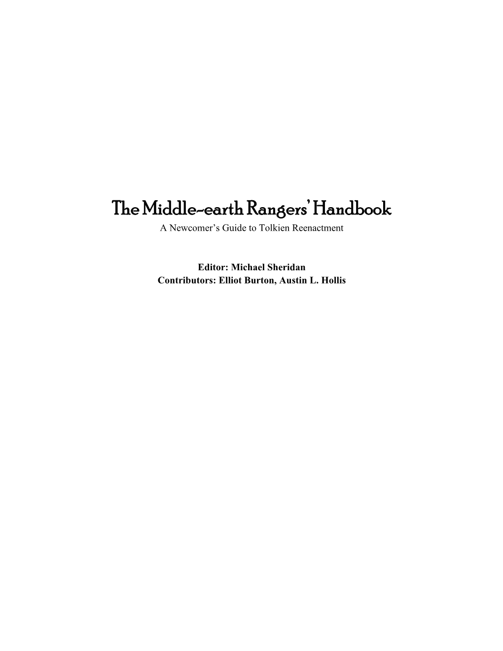 The Middle-Earth Rangers' Handbook