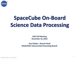 Spacecube On-Board Science Data Processing