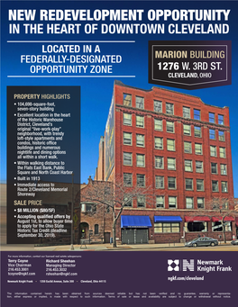Cleveland Located in a Federally-Designated Marion Building Opportunity Zone 1276 W