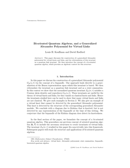 Bi-Oriented Quantum Algebras, and a Generalized Alexander Polynomial for Virtual Links