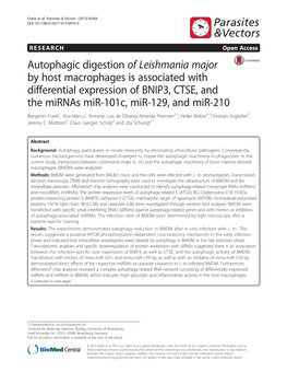 Autophagic Digestion of Leishmania Major by Host Macrophages Is