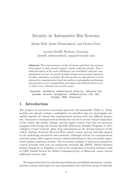 Security in Automotive Bus Systems