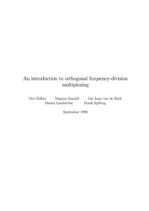An Introduction to Orthogonal Frequency-Division Multiplexing