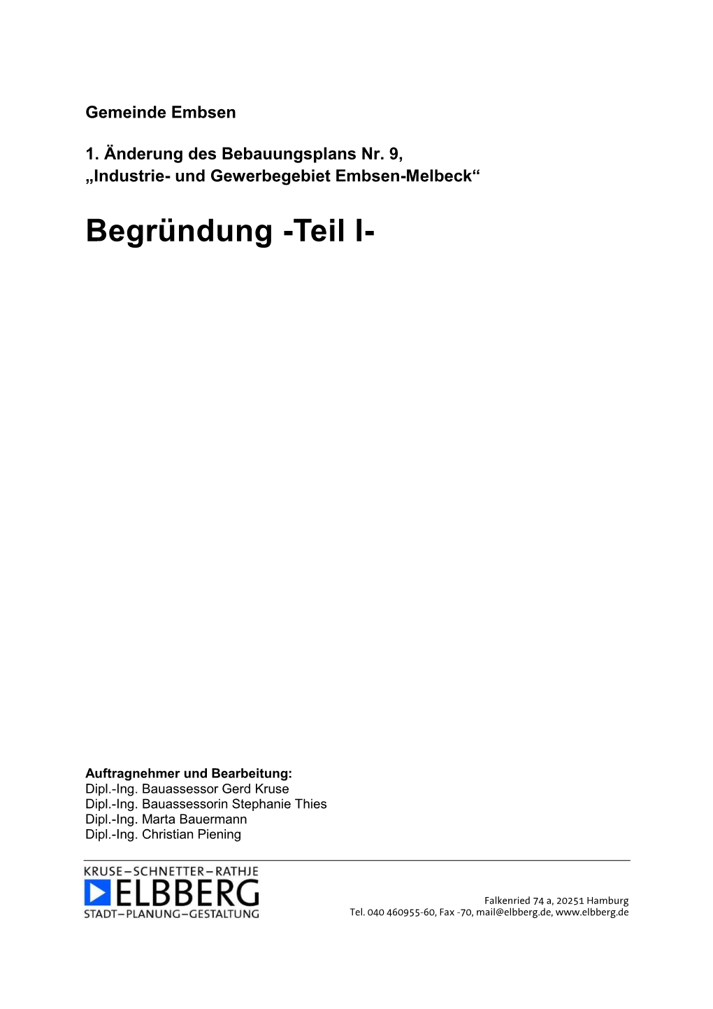 Begründung -Teil I