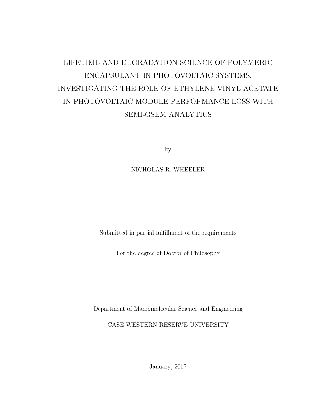 Lifetime and Degradation Science Of