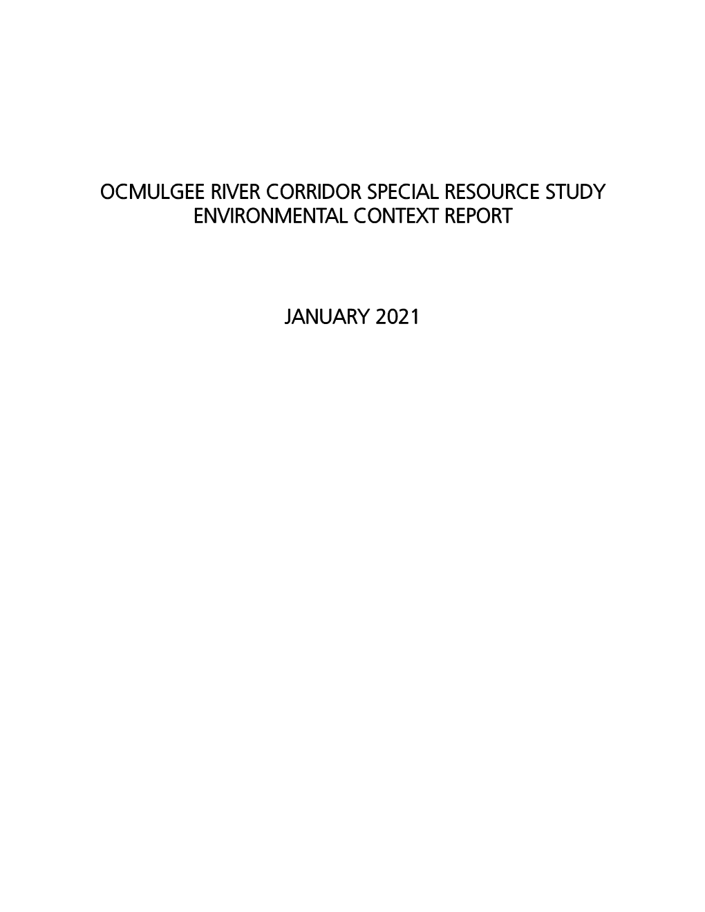 Ocmulgee River Corridor Special Resource Study – Environmental