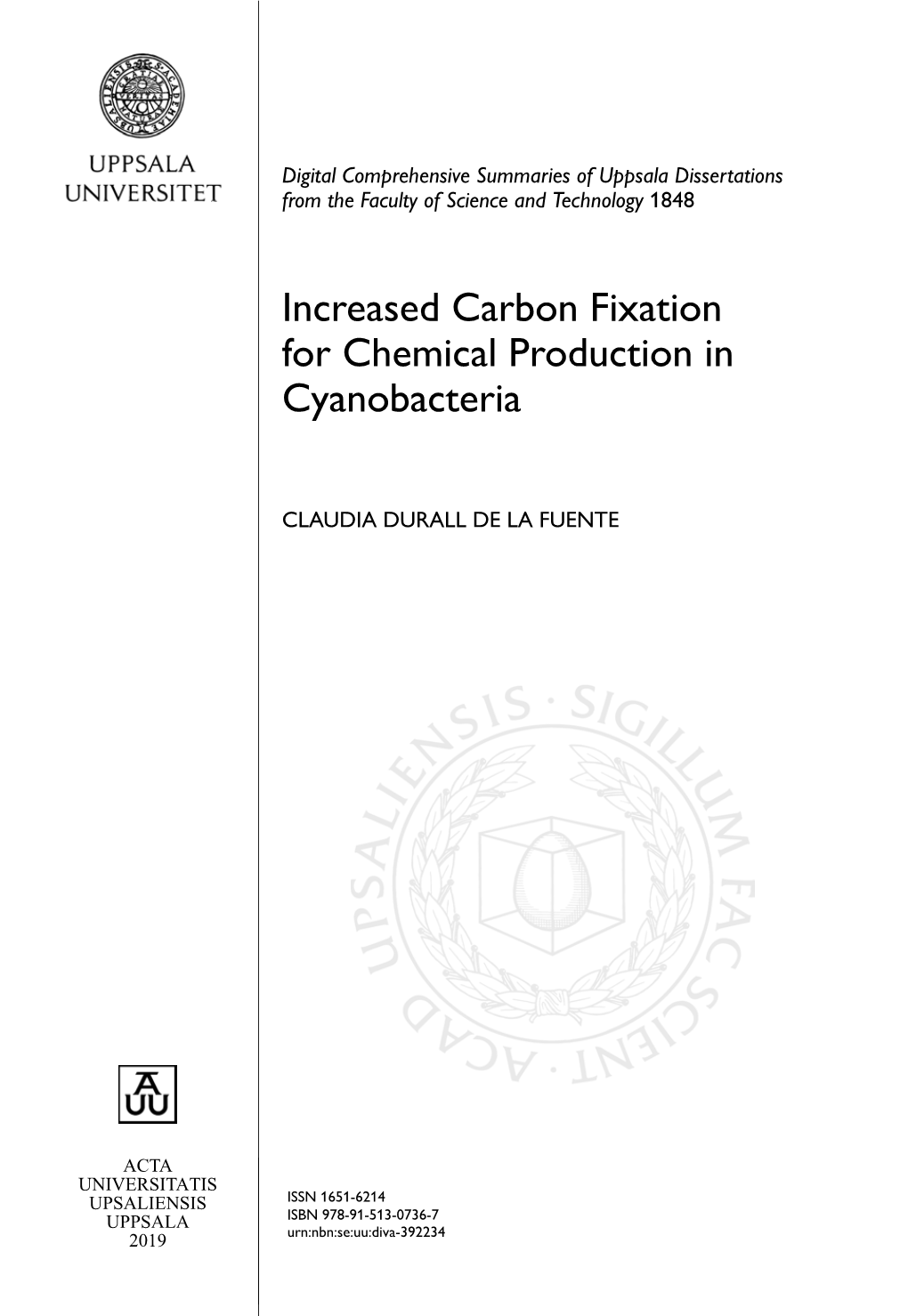 Increased Carbon Fixation for Chemical Production in Cyanobacteria