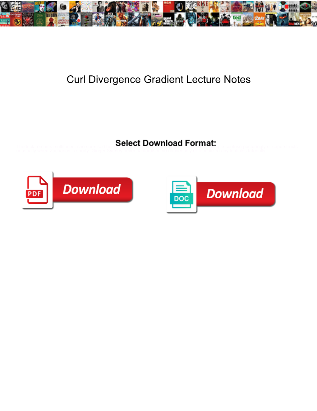 Curl Divergence Gradient Lecture Notes