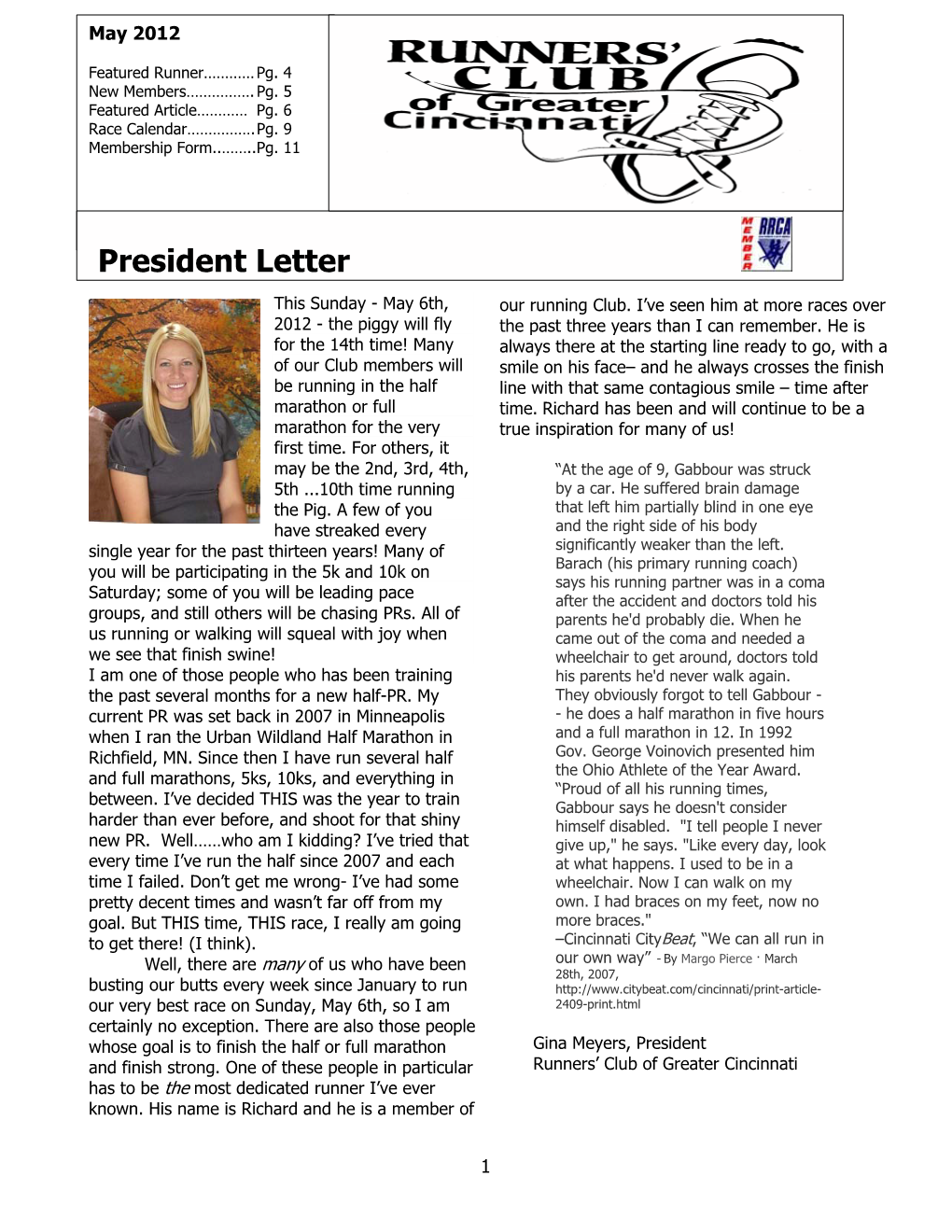President Letter