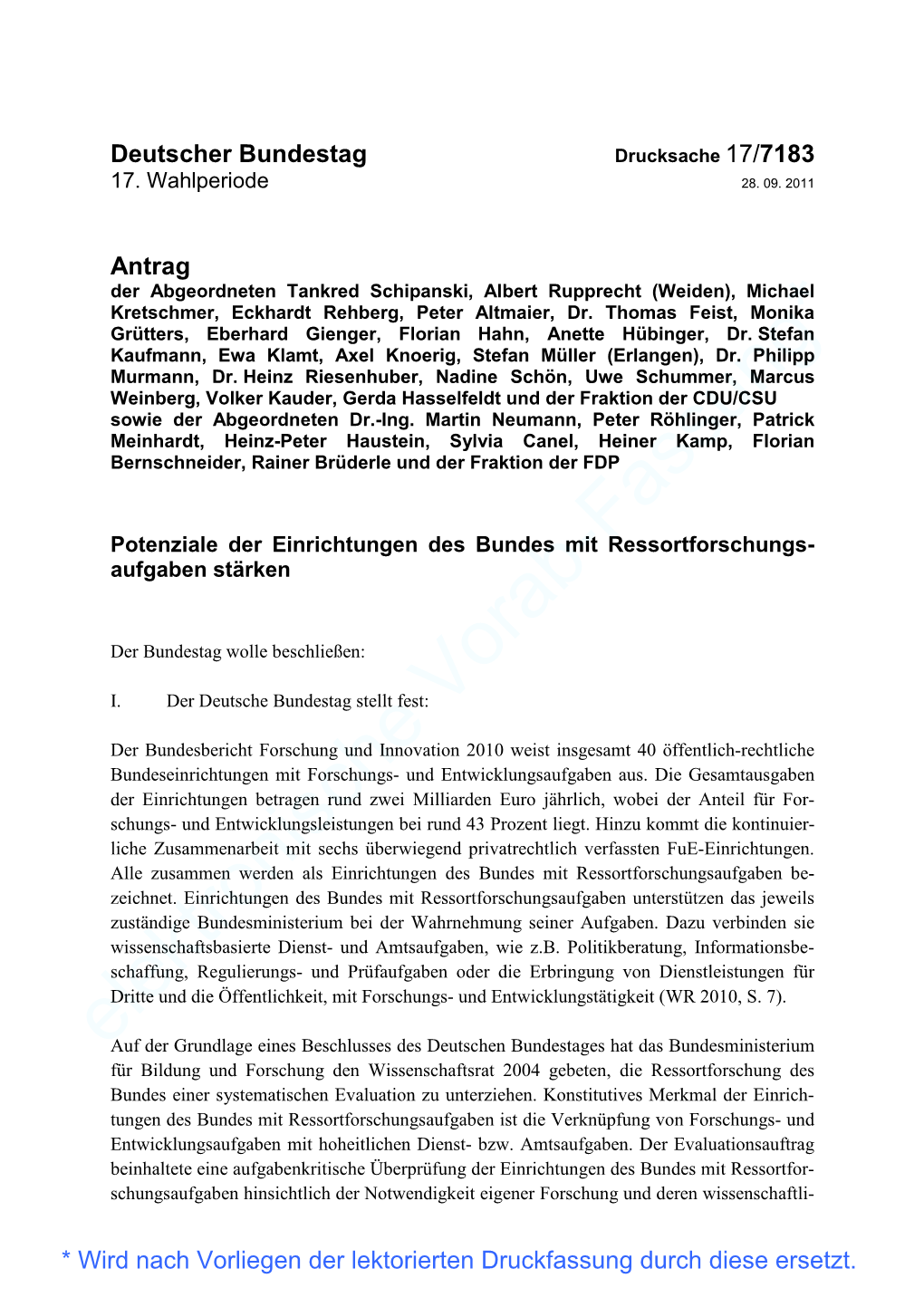 Elektronische Vorab-Fassung*