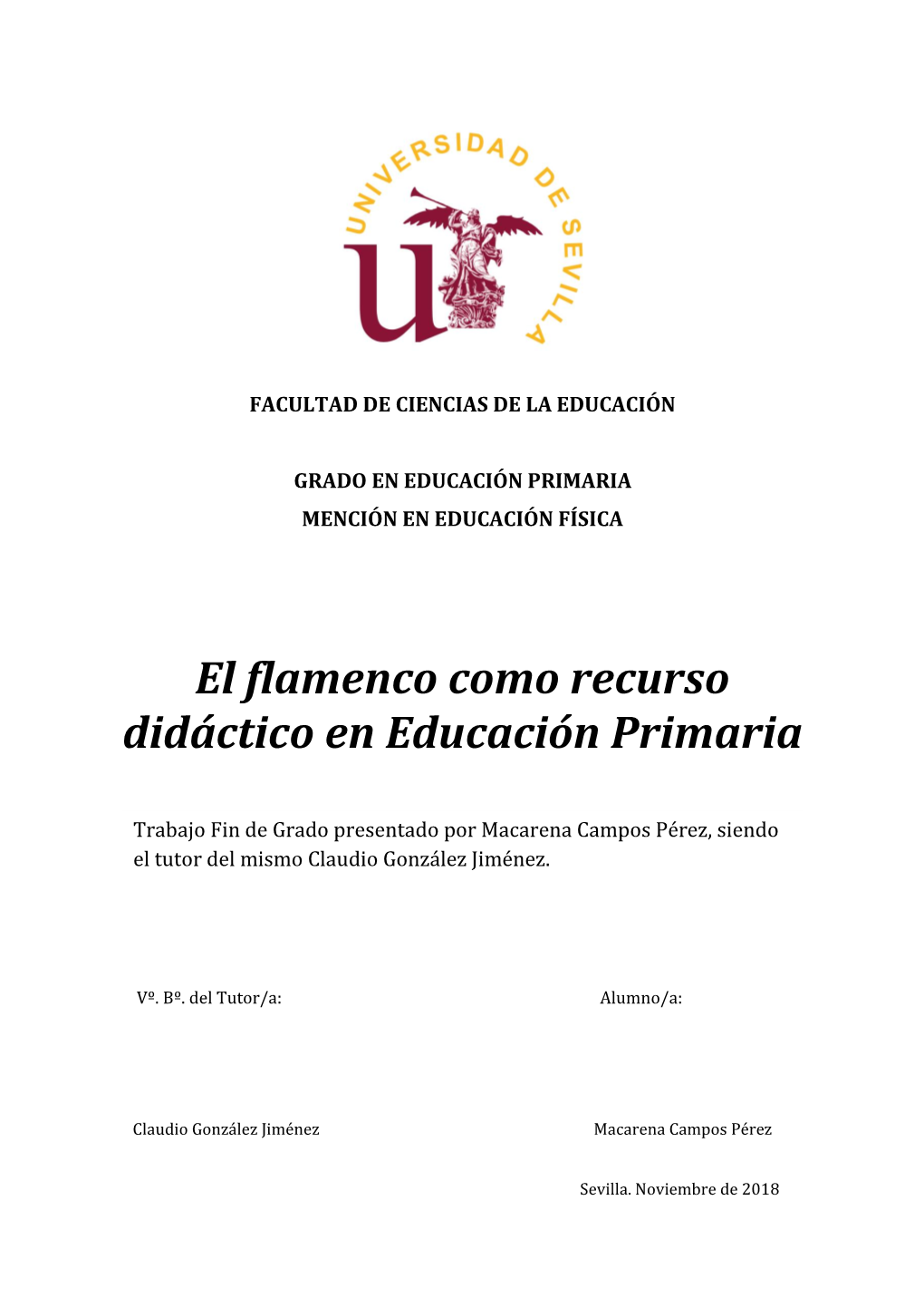 El Flamenco Como Recurso Didáctico En Educación Primaria