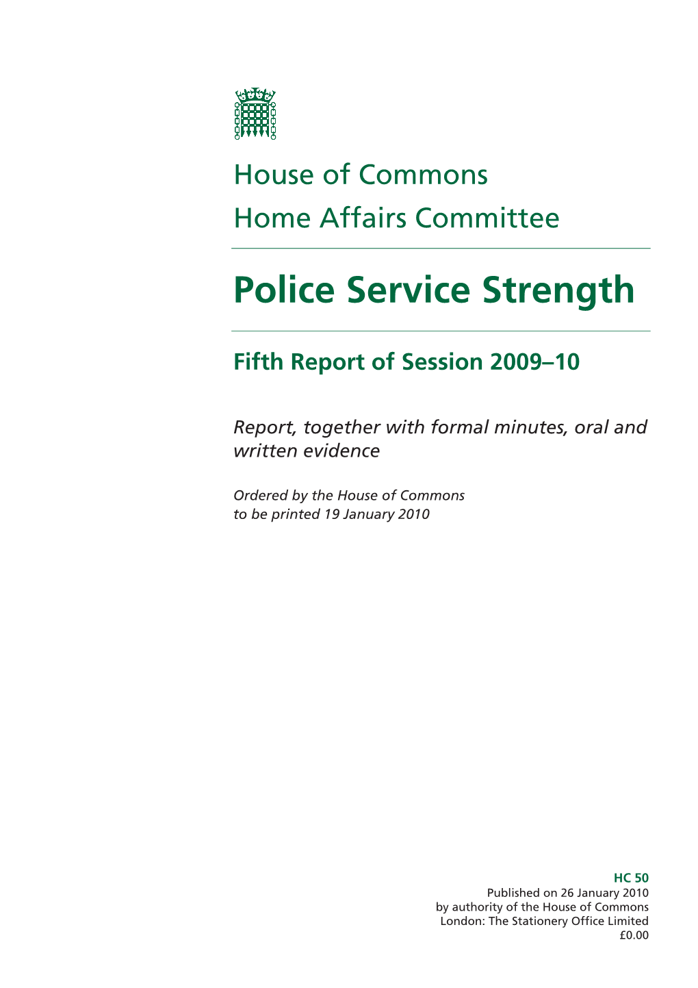 Police Service Strength