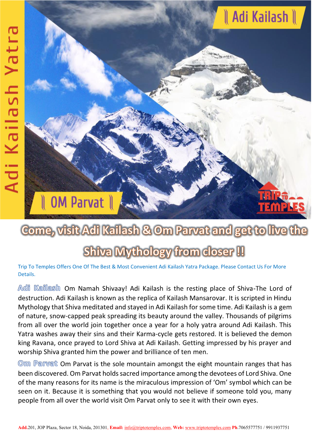 Adi Kailash & Om Parvat Yatra by Road