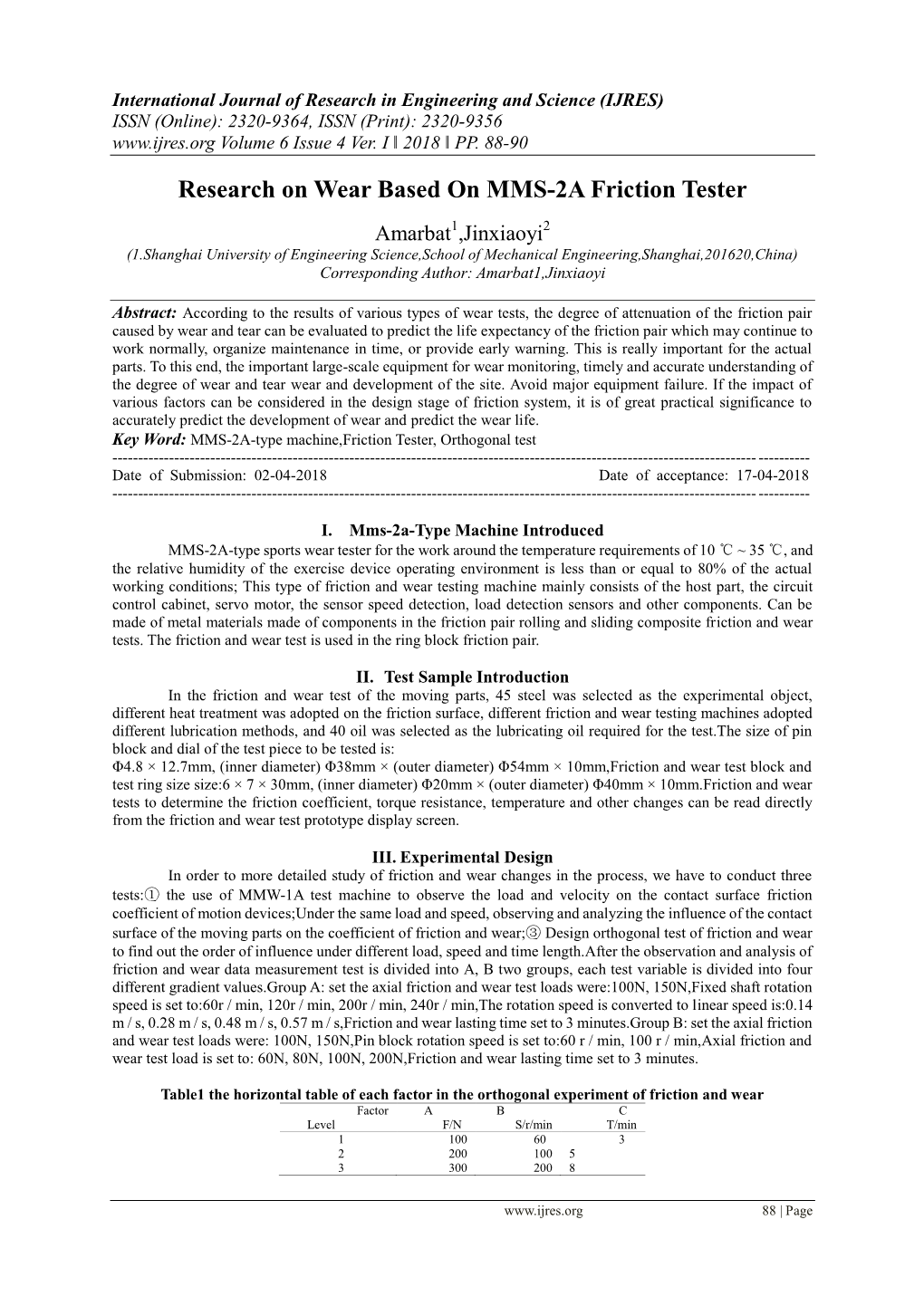 Research on Wear Based on MMS-2A Friction Tester