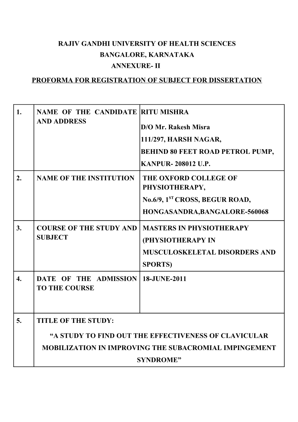 Rajiv Gandhi University of Health Sciences s52