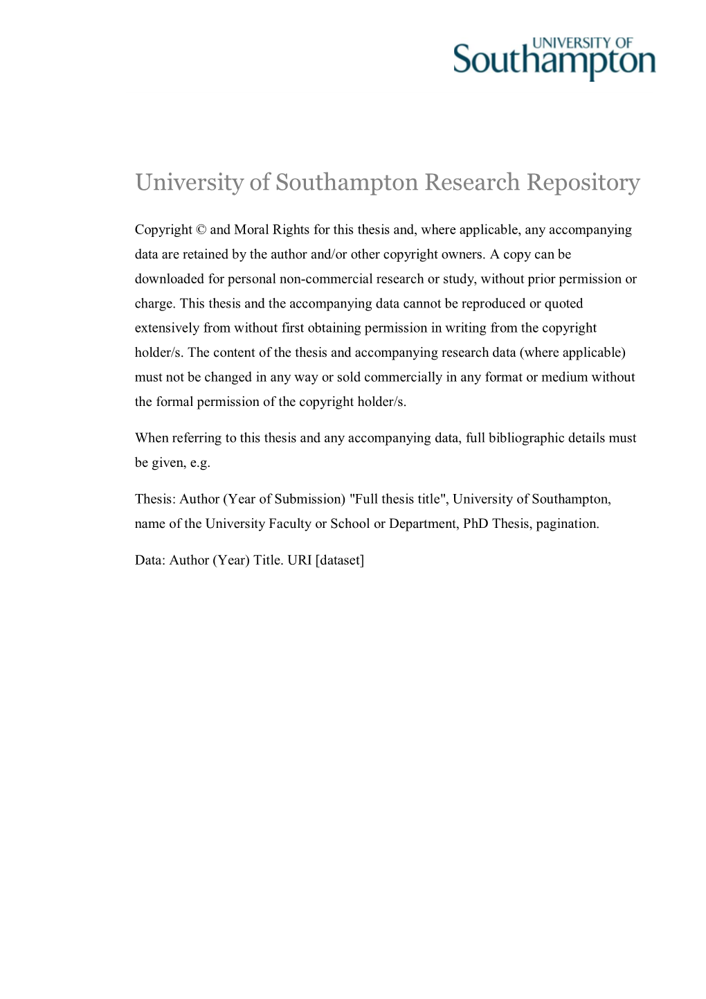 University of Southampton Research Repository