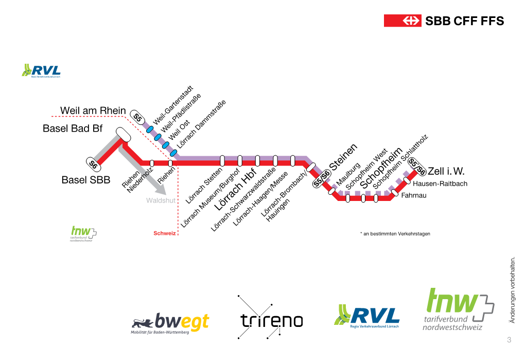 Lörrach Hbf Steinen Schopfheim Zell I. W. Weil Am Rhein Basel Bad