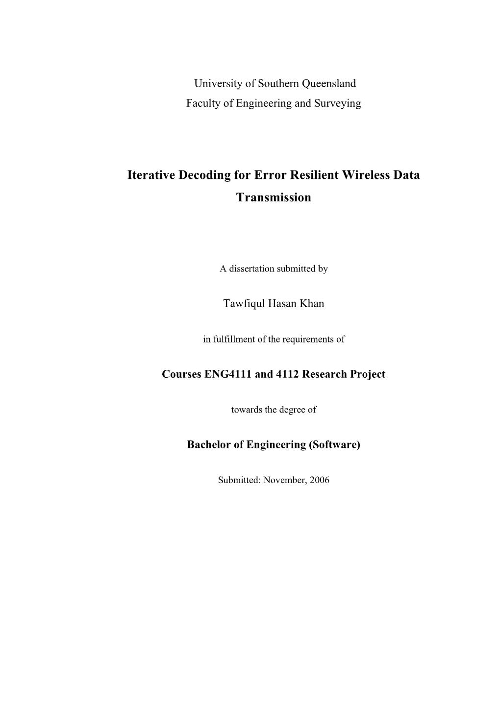 Iterative Decoding for Error Resilient Wireless Data Transmission