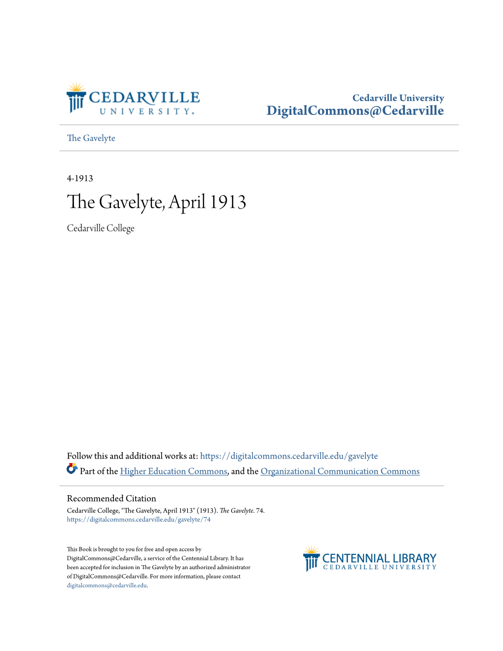 The Gavelyte, April 1913