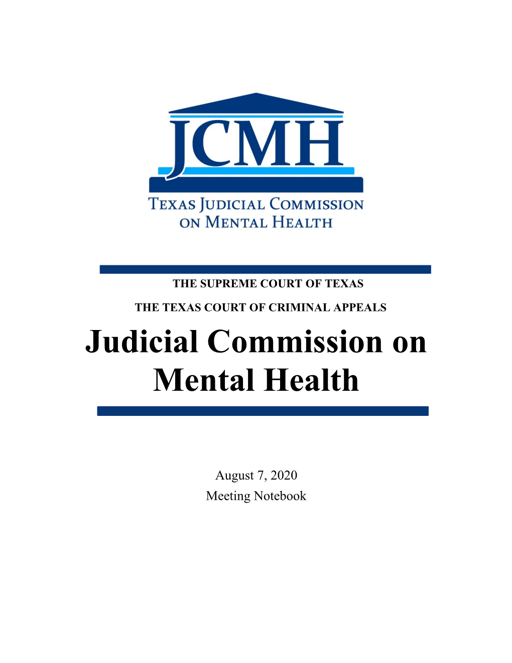August 7, 2020 Commission Meeting Notebook