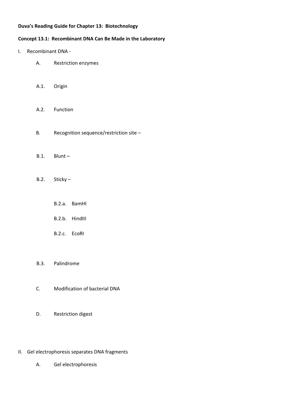 Duva S Reading Guide for Chapter 13: Biotechnology