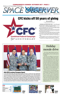 CFC Kicks Off 50 Years of Giving by Lea Johnson 21St Space Wing Public Affairs Staff Writer