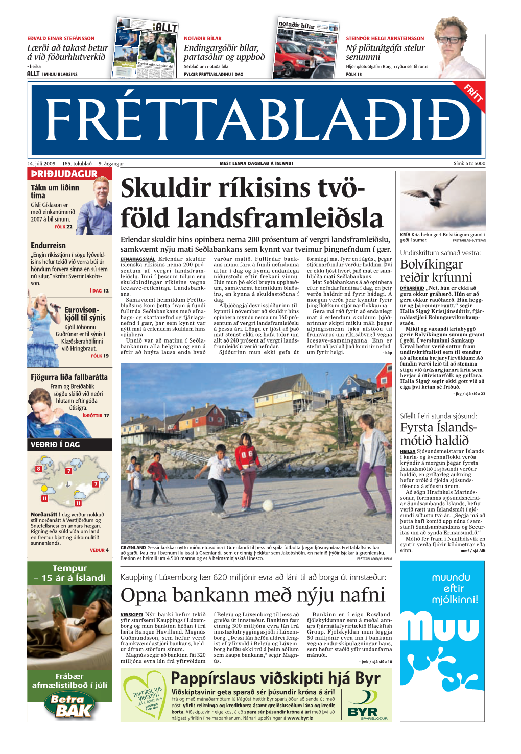 Skuldir Ríkisins Tvö- Föld Landsframleiðsla