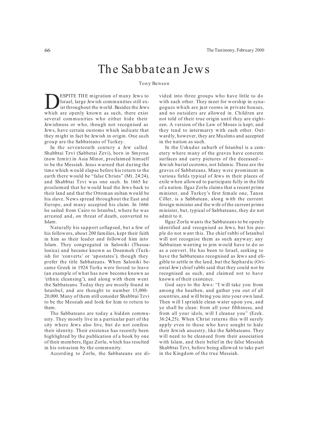 The Sabbatean Jews