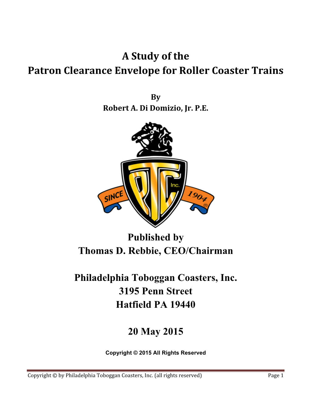 Patron Clearance Envelope for Roller Coaster Trains