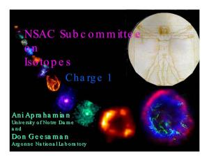 NSAC Subcommittee on Isotopes Charge 1