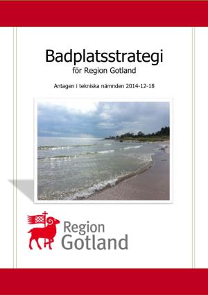 Badplatsstrategi För Region Gotland