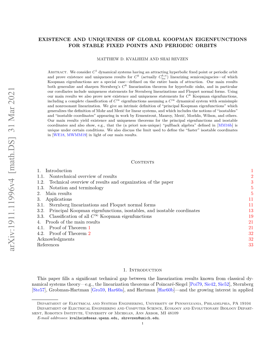 Arxiv:1911.11996V4 [Math.DS] 31 Mar 2021