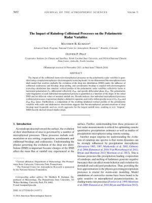 The Impact of Raindrop Collisional Processes on the Polarimetric Radar Variables