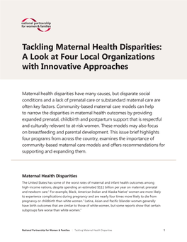 Tackling Maternal Health Disparities: a Look at Four Local Organizations with Innovative Approaches