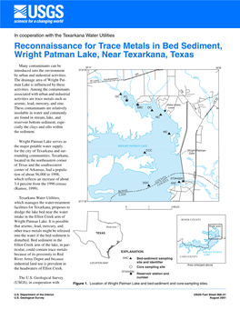 Reconnaissance for Trace Metals in Bed Sediment, Wright Patman Lake, Near Texarkana, Texas