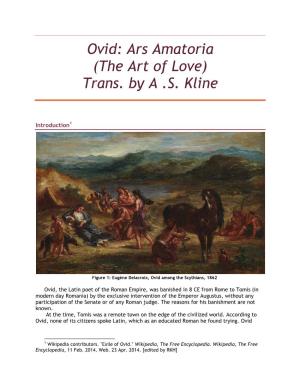 Ovid: Ars Amatoria (The Art of Love) Trans. by a .S. Kline
