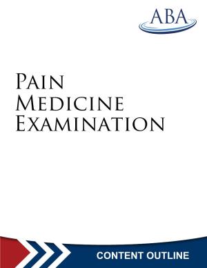 2020 Pain Medicine MOC Content Outline