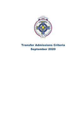 Transfer Admissions Criteria September 2020