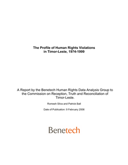 The Profile of Human Rights Violations in Timor-Leste, 1974-1999