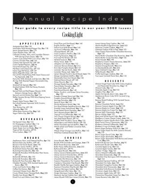 2000 Annual Recipe Index